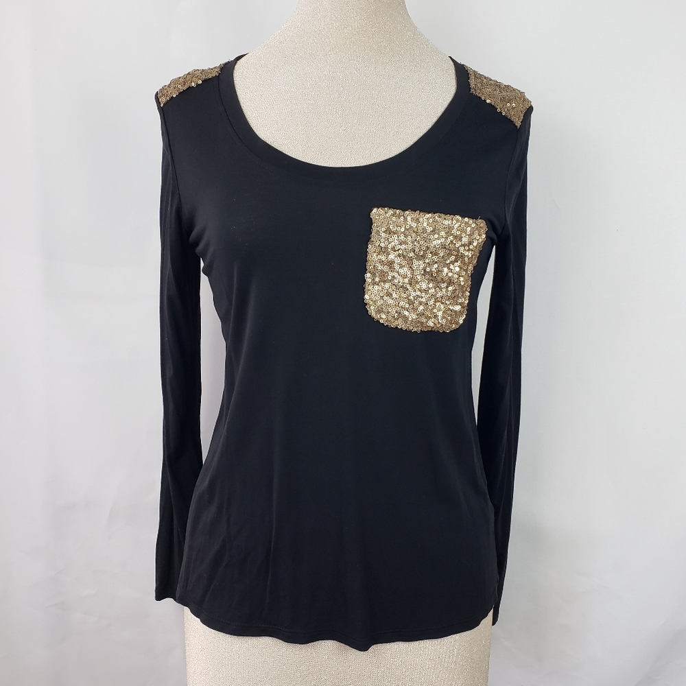 Lumiere sequin pocket tee, Medium, EUC